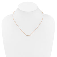 14k Rose Gold 1/3ct Lab Grown Diamond VS/SI+ G+ Comp 18in Bar Necklace