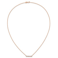 14k Rose Gold 1/3ct Lab Grown Diamond VS/SI+ G+ Comp 18in Bar Necklace