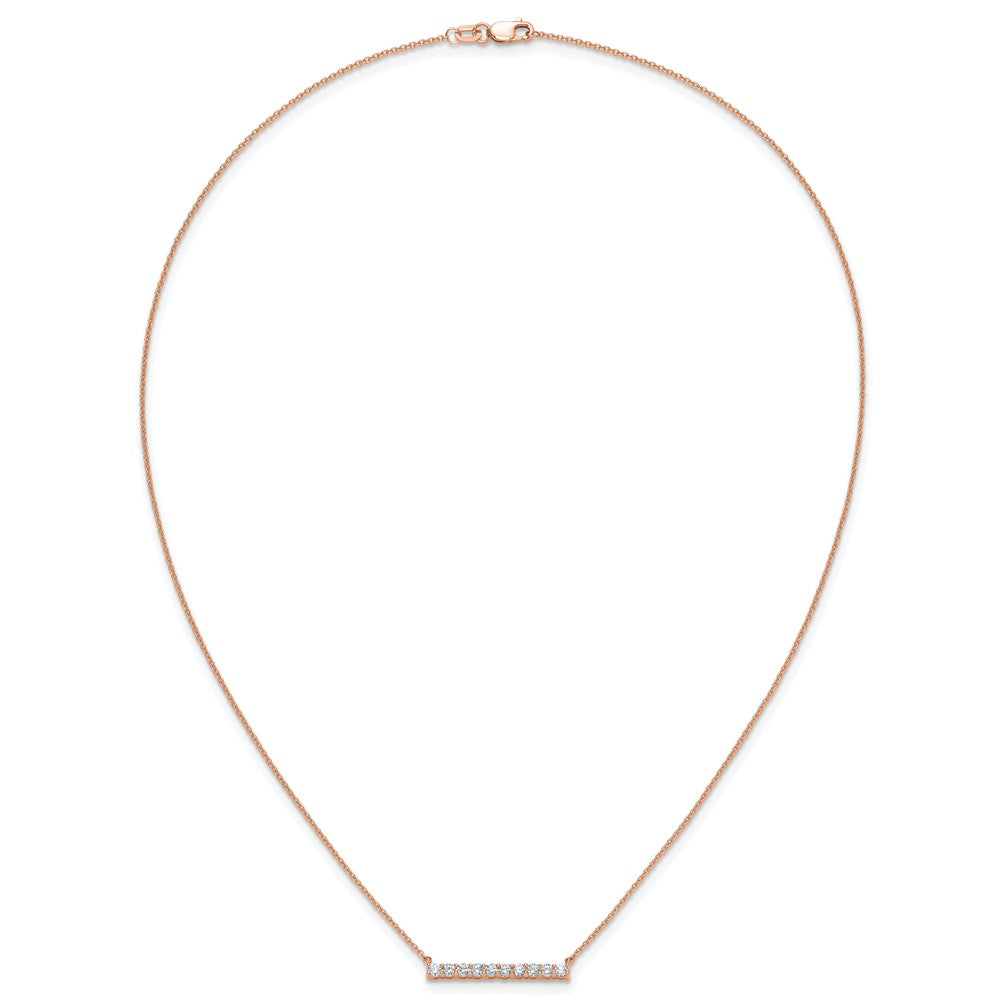 14k Rose Gold 1/2ct Lab Grown Diamond VS/SI+ G+ Comp 18in Bar Necklace
