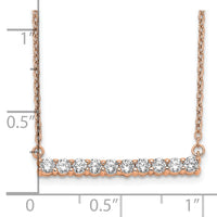 14k Rose Gold 1/2ct Lab Grown Diamond VS/SI+ G+ Comp 18in Bar Necklace