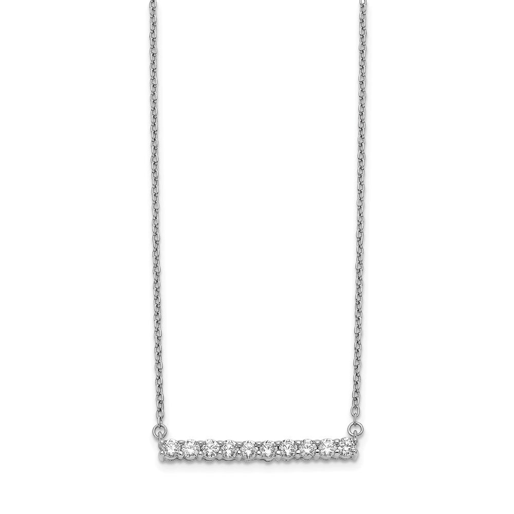 14k White Gold 1/2ct Lab Grown Diamond VS/SI+ G+ Comp 18in Bar Necklace