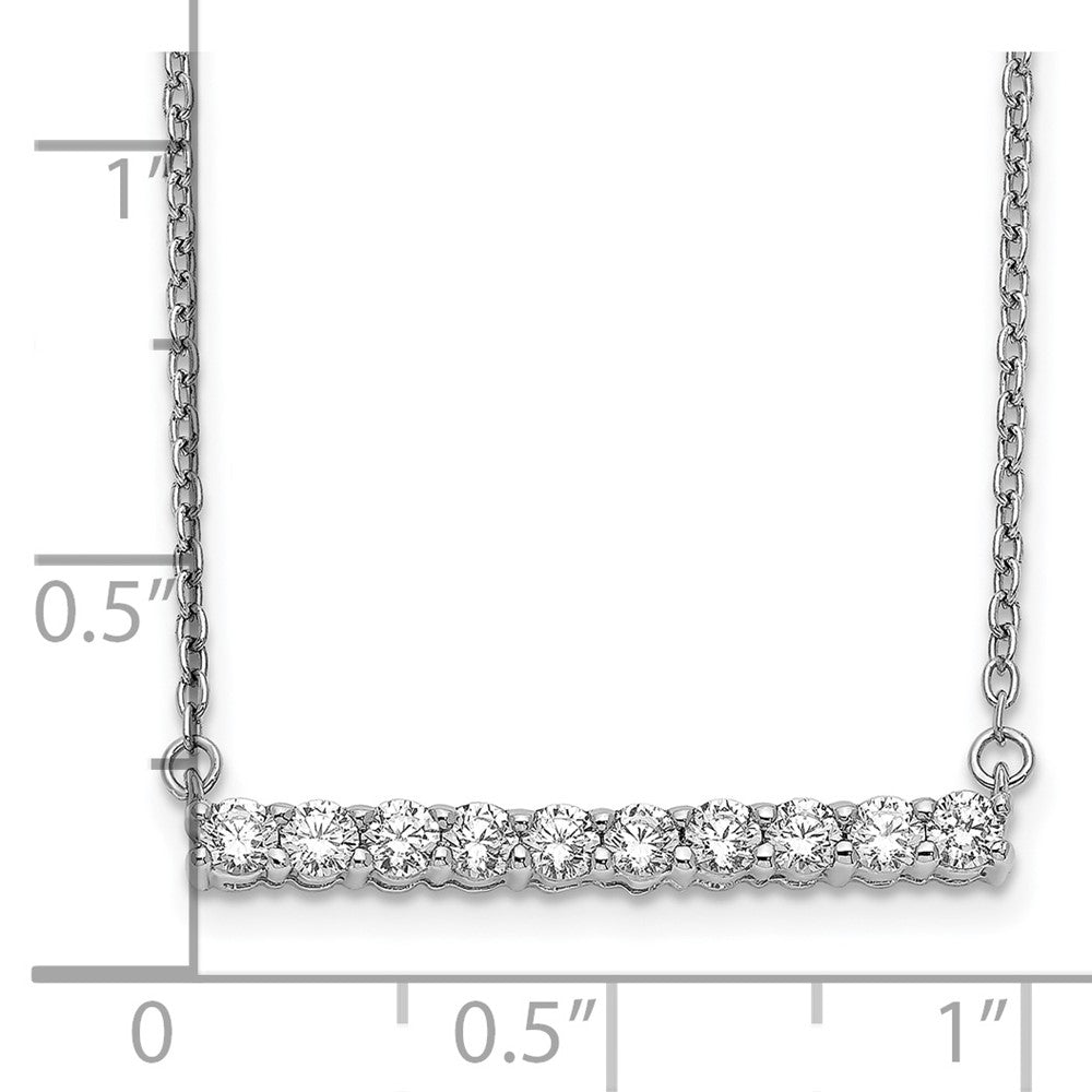14k White Gold 1/2ct Lab Grown Diamond VS/SI+ G+ Comp 18in Bar Necklace