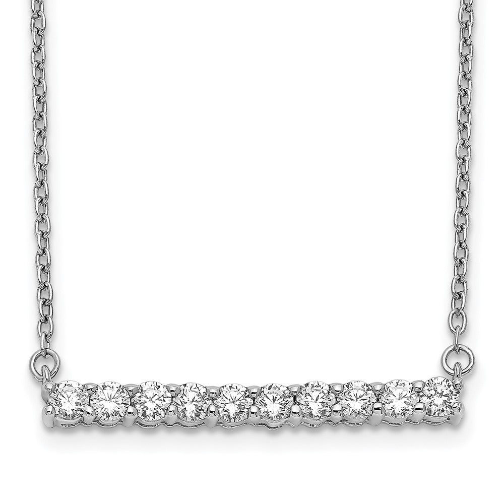 14k White Gold 1/2ct Lab Grown Diamond VS/SI+ G+ Comp 18in Bar Necklace
