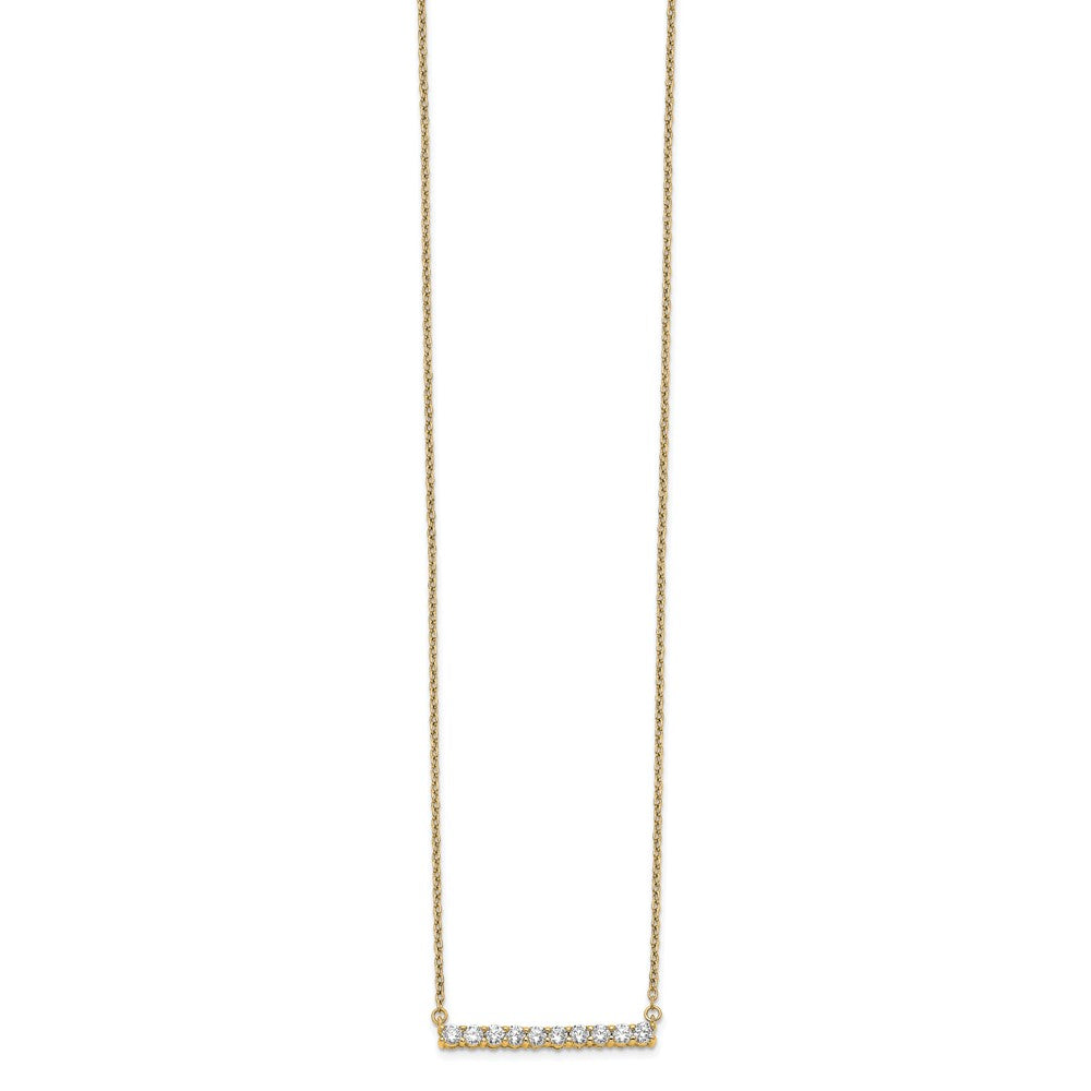14k 1/2ct Lab Grown Diamond VS/SI+ G+ Comp 18in Bar Necklace