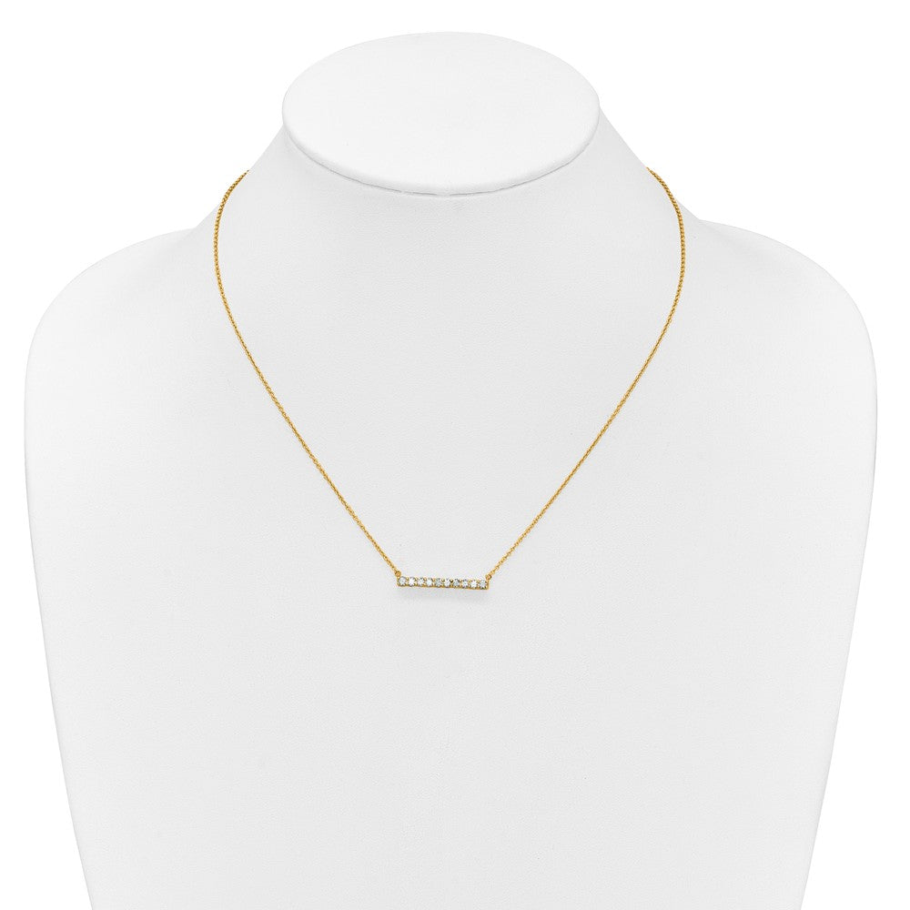 14k 1/2ct Lab Grown Diamond VS/SI+ G+ Comp 18in Bar Necklace