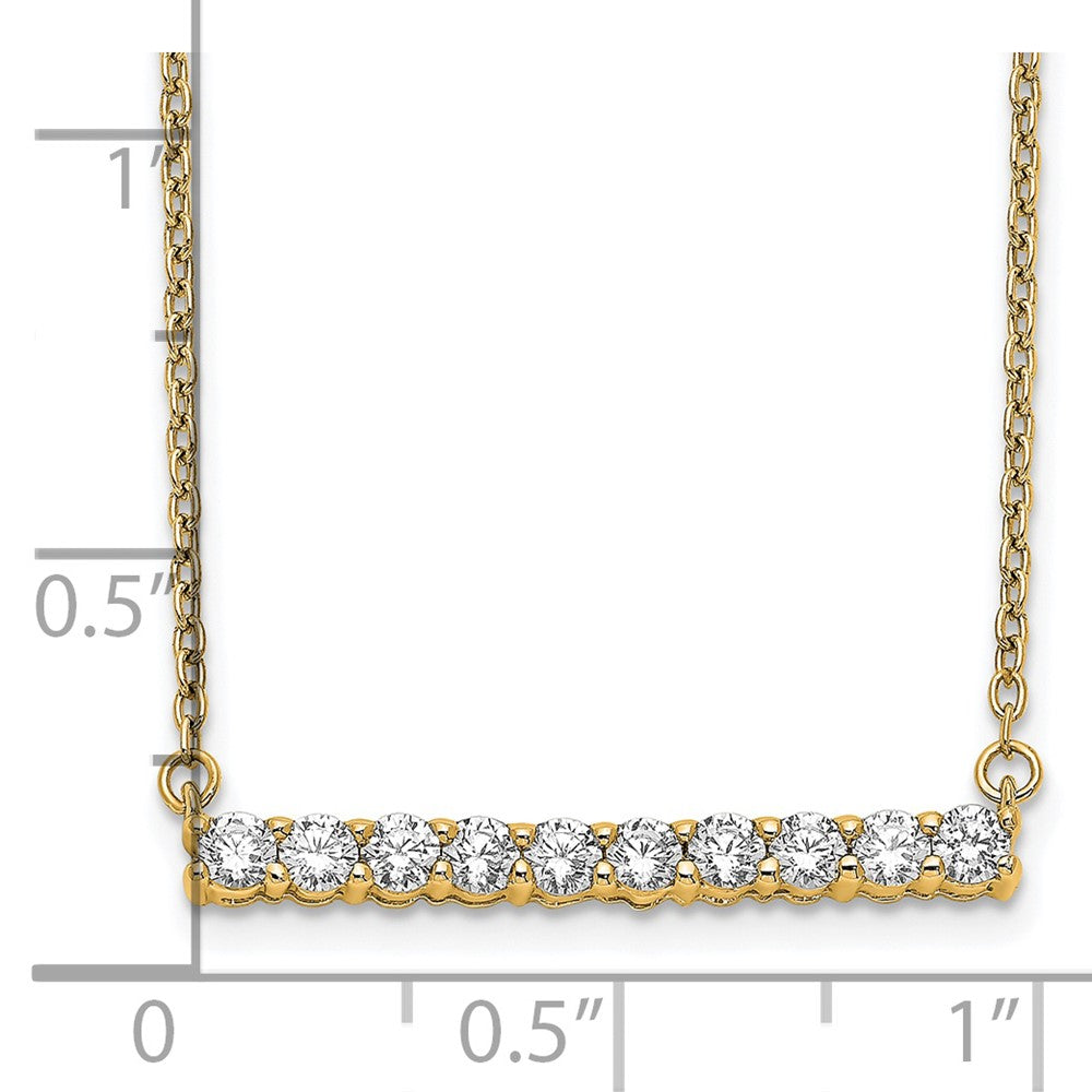 14k 1/2ct Lab Grown Diamond VS/SI+ G+ Comp 18in Bar Necklace