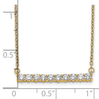 14k 1/2ct Lab Grown Diamond VS/SI+ G+ Comp 18in Bar Necklace