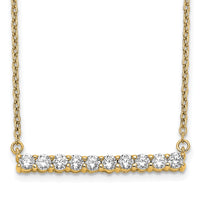14k 1/2ct Lab Grown Diamond VS/SI+ G+ Comp 18in Bar Necklace
