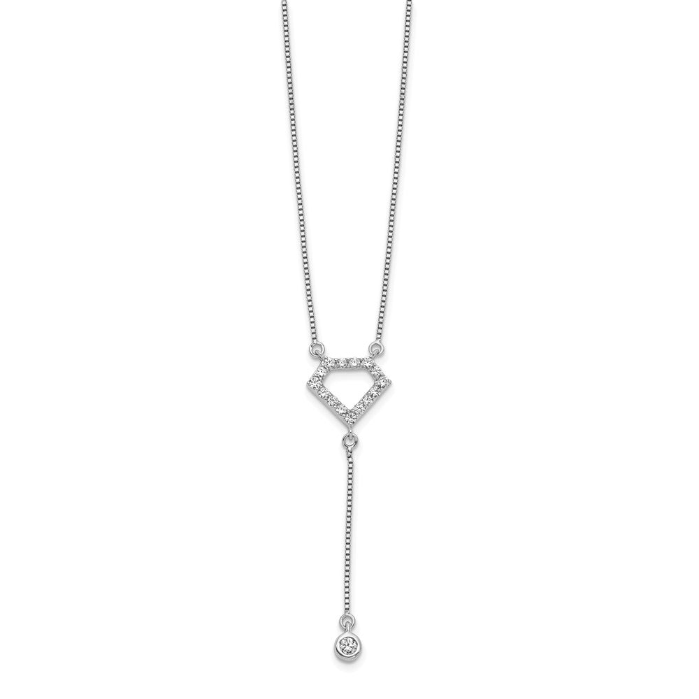 14kw 1/4ct Lab Grown Dia VS/SI+ G+ Comp 18in Geometric Shape Necklace