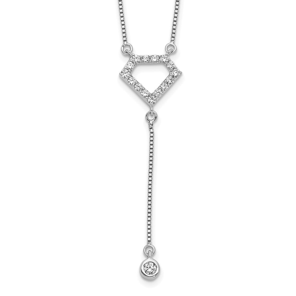 14kw 1/4ct Lab Grown Dia VS/SI+ G+ Comp 18in Geometric Shape Necklace