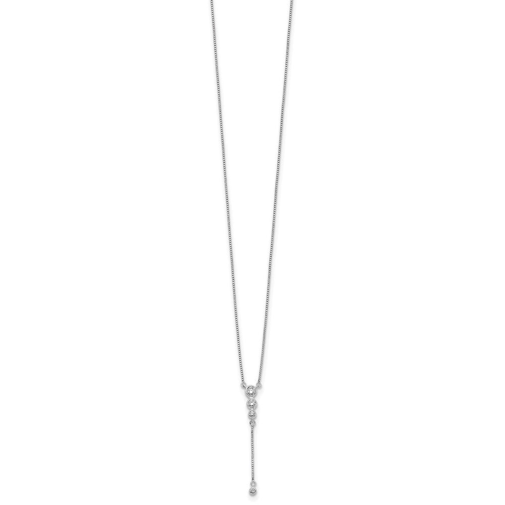 14k White Gold 1/4ct Lab Grown Diamond VS/SI+ G+ 17.5in Dangle Necklace