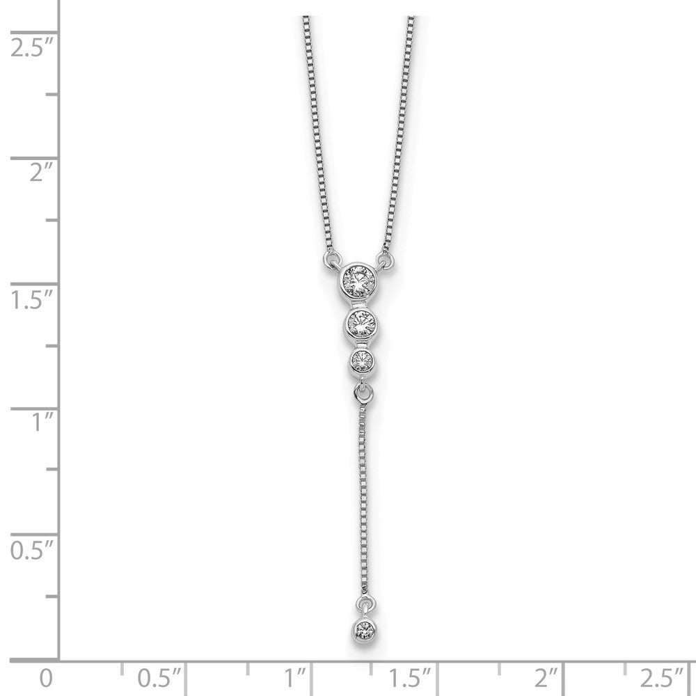 14k White Gold 1/4ct Lab Grown Diamond VS/SI+ G+ 17.5in Dangle Necklace
