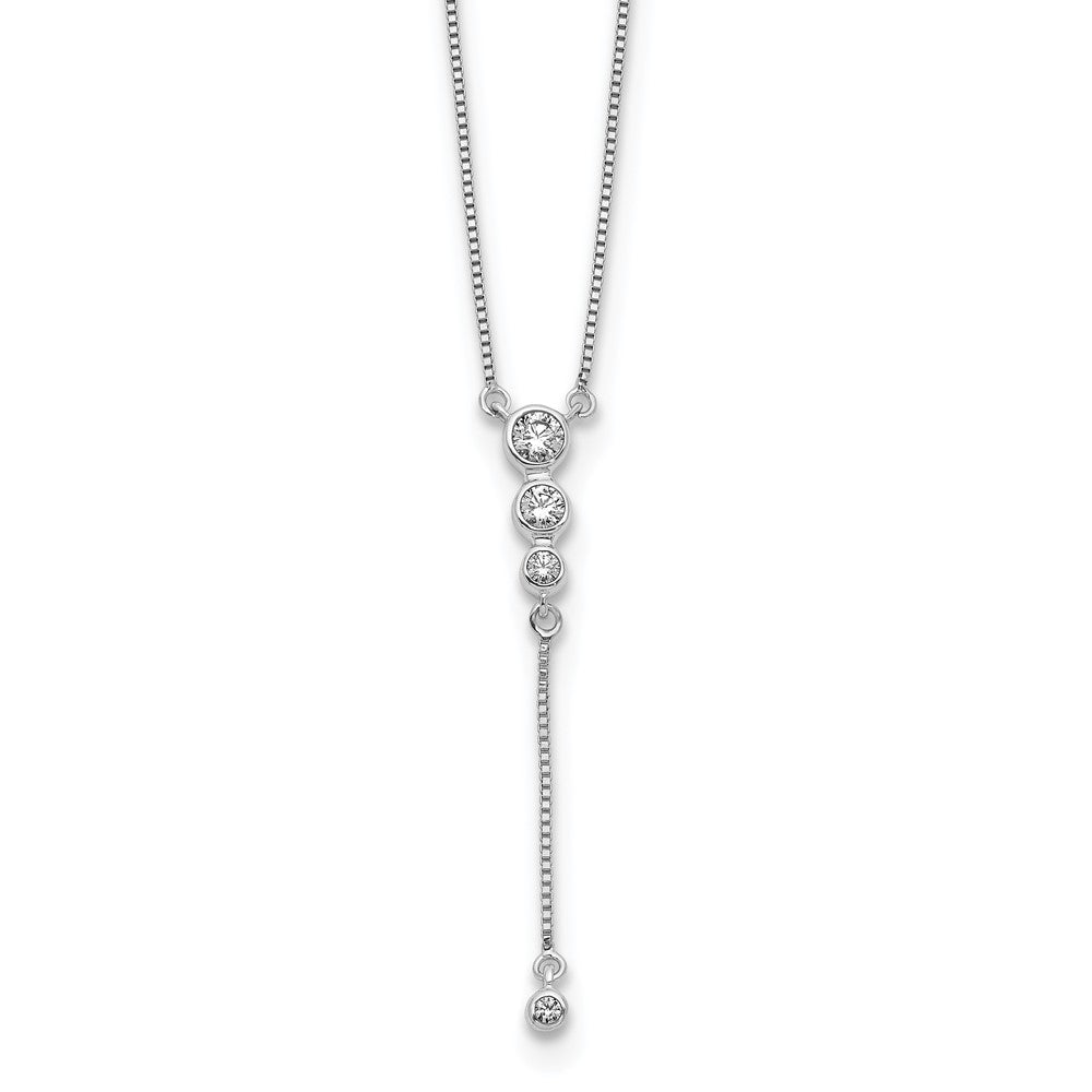14k White Gold 1/4ct Lab Grown Diamond VS/SI+ G+ 17.5in Dangle Necklace