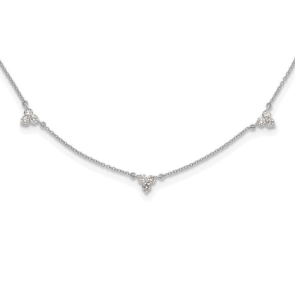 14kw 1ct Lab Grown Diamond VS/SI+ G+ Comp Seven Station 18in Necklace