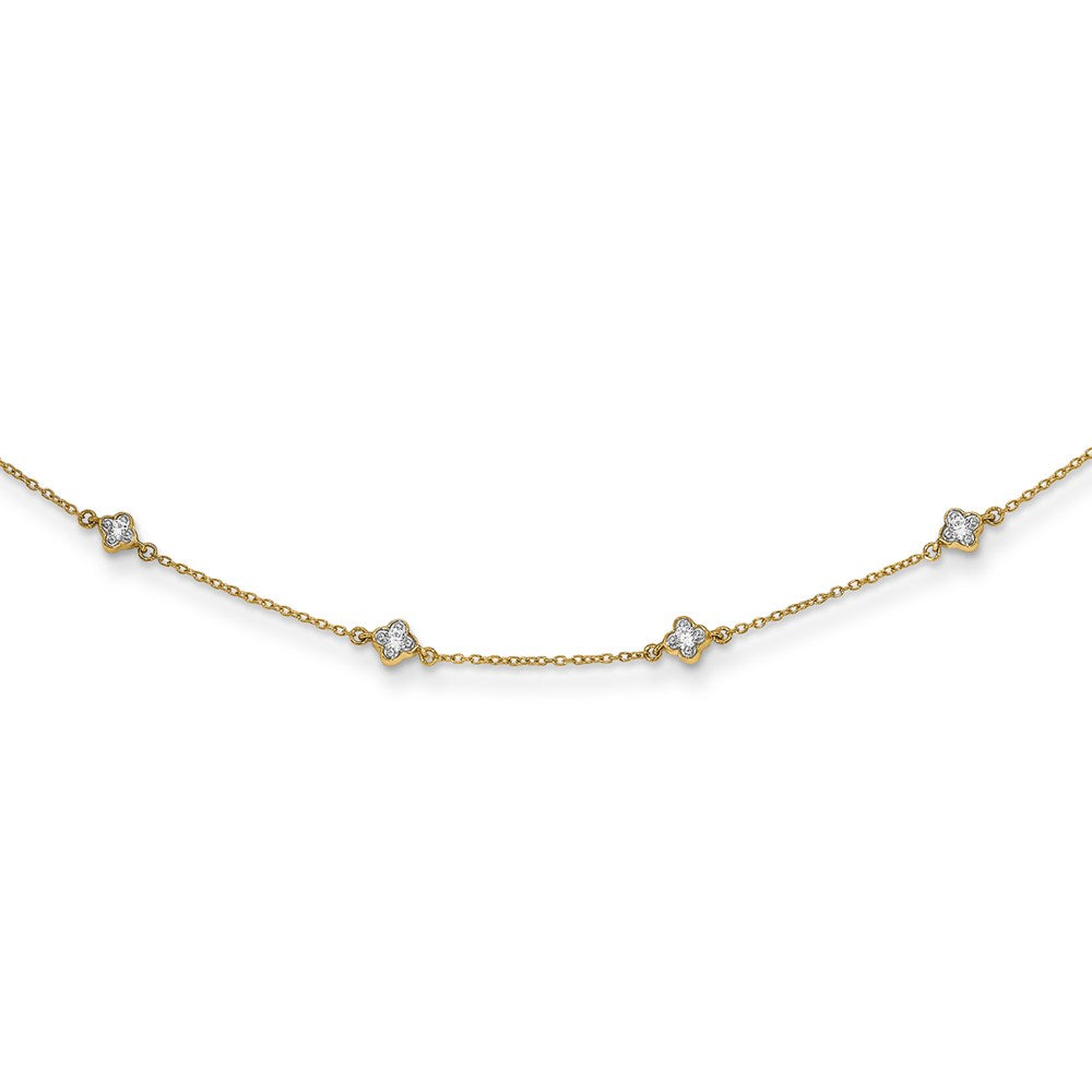 14k 1/2ct Lab Grown Diamond VS/SI+ G+ Comp 9 Station 18in Necklace