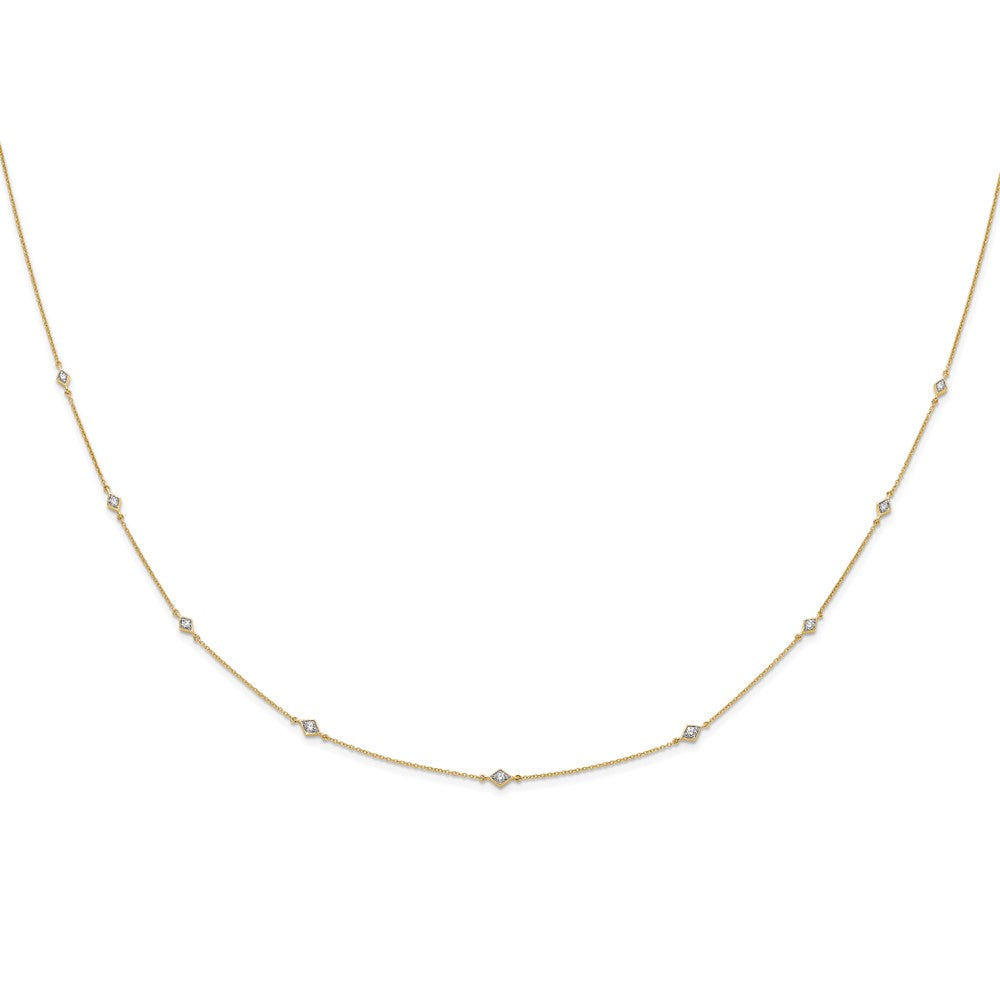 14k 1/2ct Lab Grown Diamond VS/SI+ G+ Comp 9 Station 18in Necklace