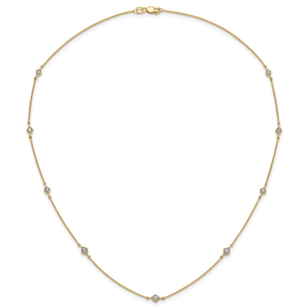 14k 1/2ct Lab Grown Diamond VS/SI+ G+ Comp 9 Station 18in Necklace