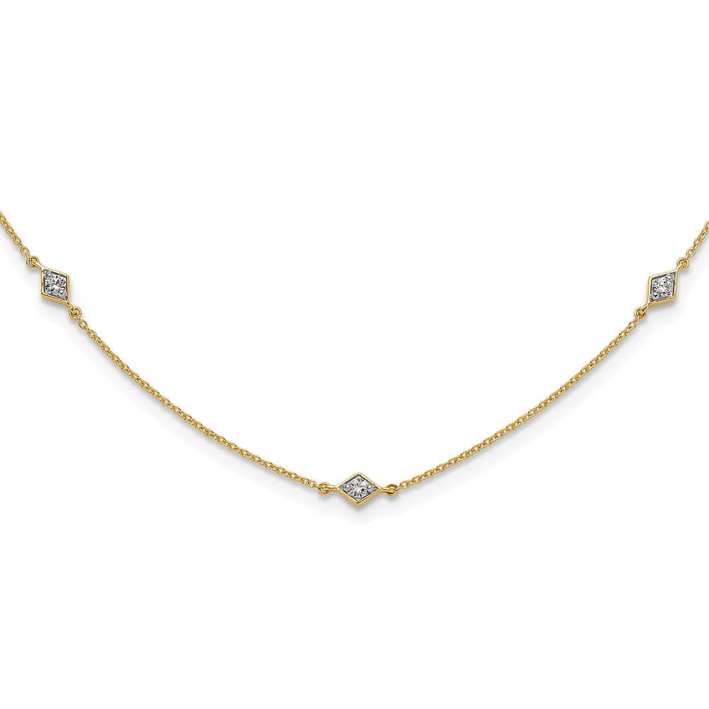 14k 1/2ct Lab Grown Diamond VS/SI+ G+ Comp 9 Station 18in Necklace
