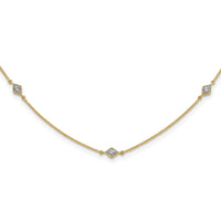 14k 1/2ct Lab Grown Diamond VS/SI+ G+ Comp 9 Station 18in Necklace