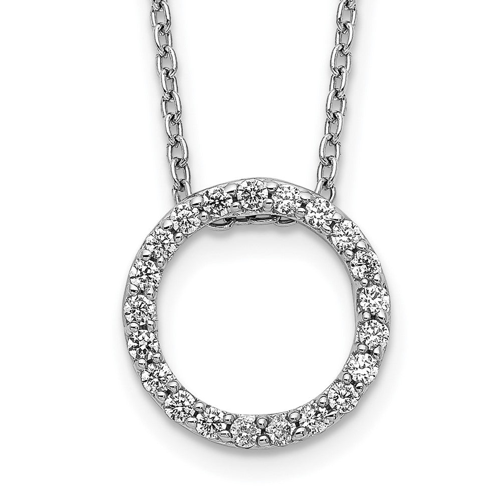 14k 1/4ct Lab Grown Diamond VS/SI+ G+ 18in Round Pendant Necklace