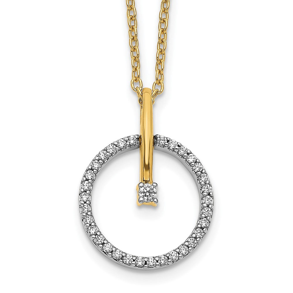 14ktt 1/5ct Lab Grown Dia VS/SI+ G+ Comp 18in Circle Pendant Necklace