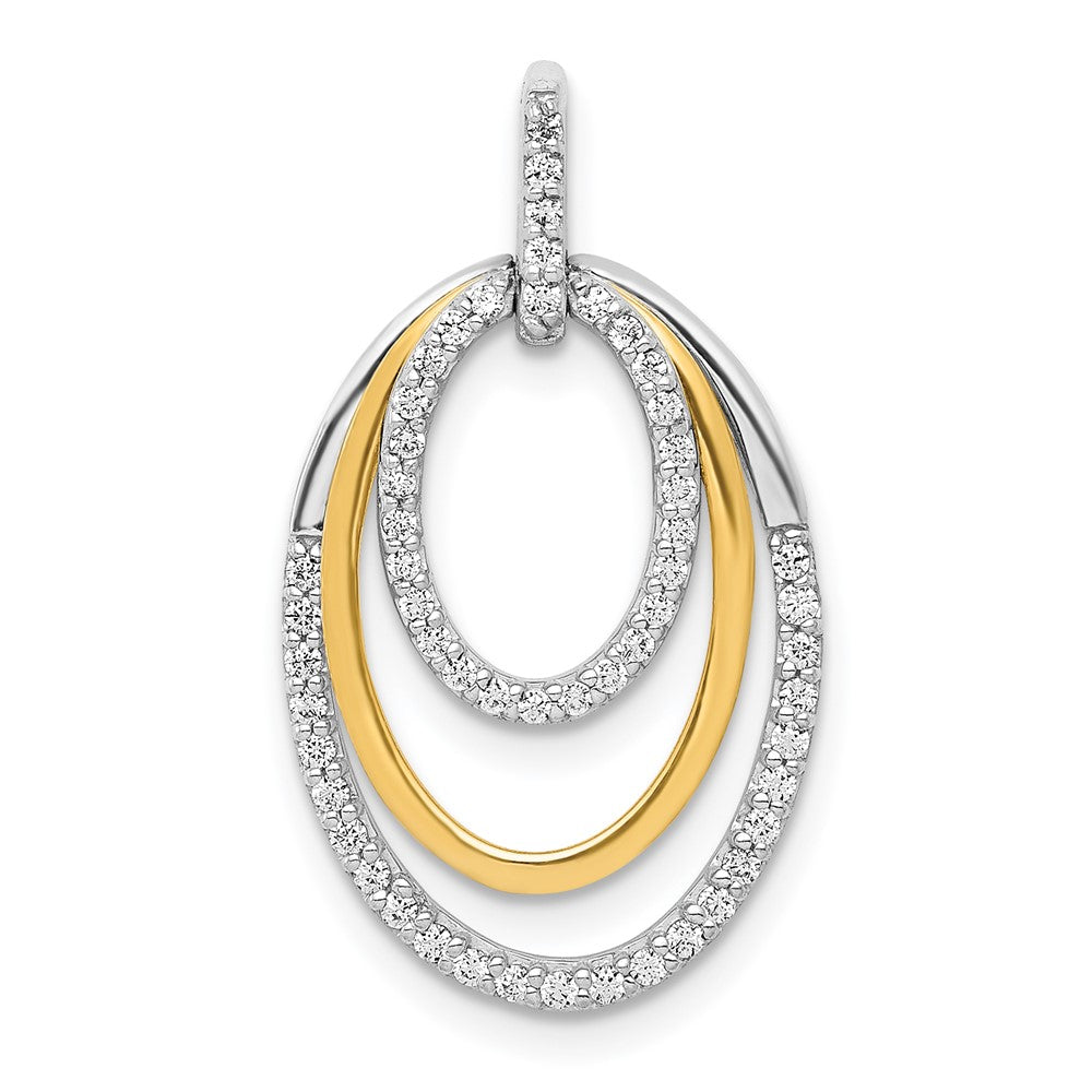 14ktt 1/4ct Lab Grown Diamond VS/SI+ G+ Comp Triple Oval Dangle Pendant
