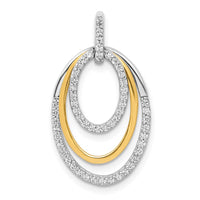 14ktt 1/4ct Lab Grown Diamond VS/SI+ G+ Comp Triple Oval Dangle Pendant