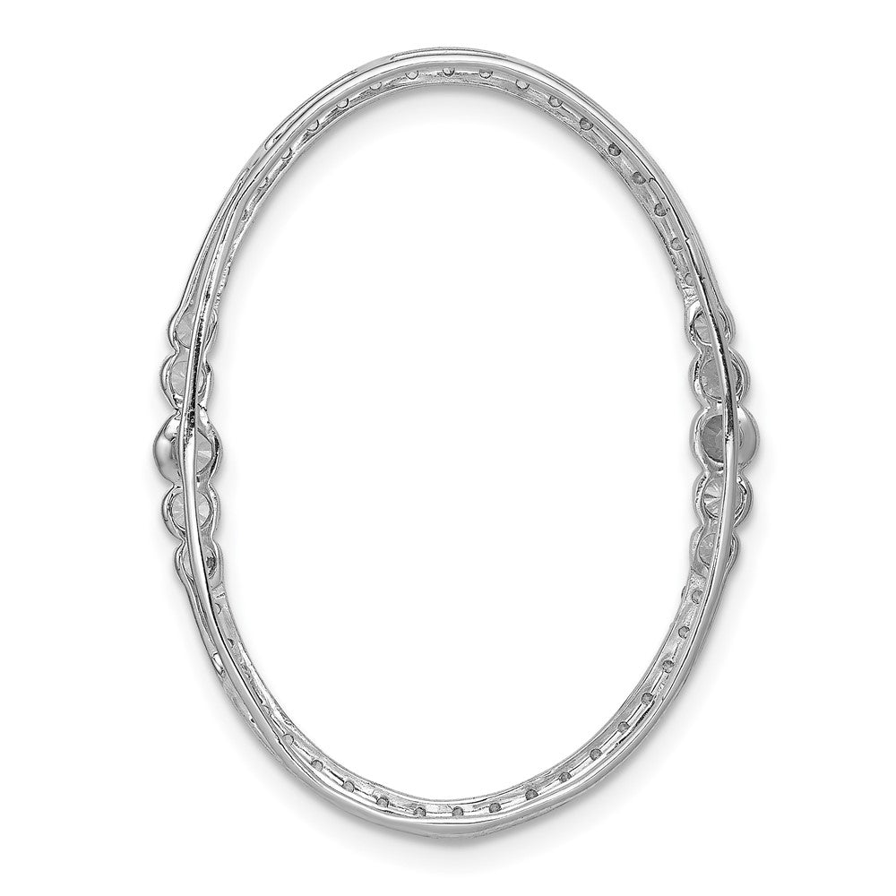 14kw 3/4ct Lab Grown Diamond VS/SI+ G+ Comp Oval Chain Slide
