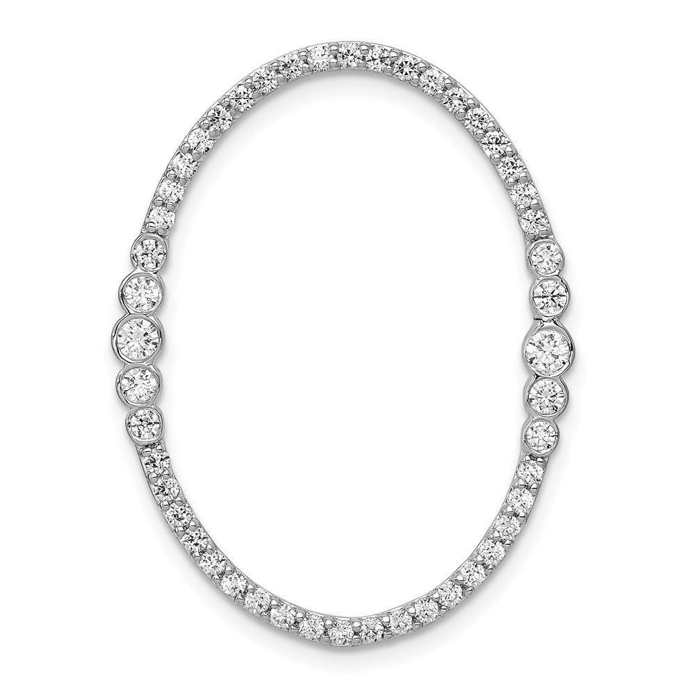 14kw 3/4ct Lab Grown Diamond VS/SI+ G+ Comp Oval Chain Slide
