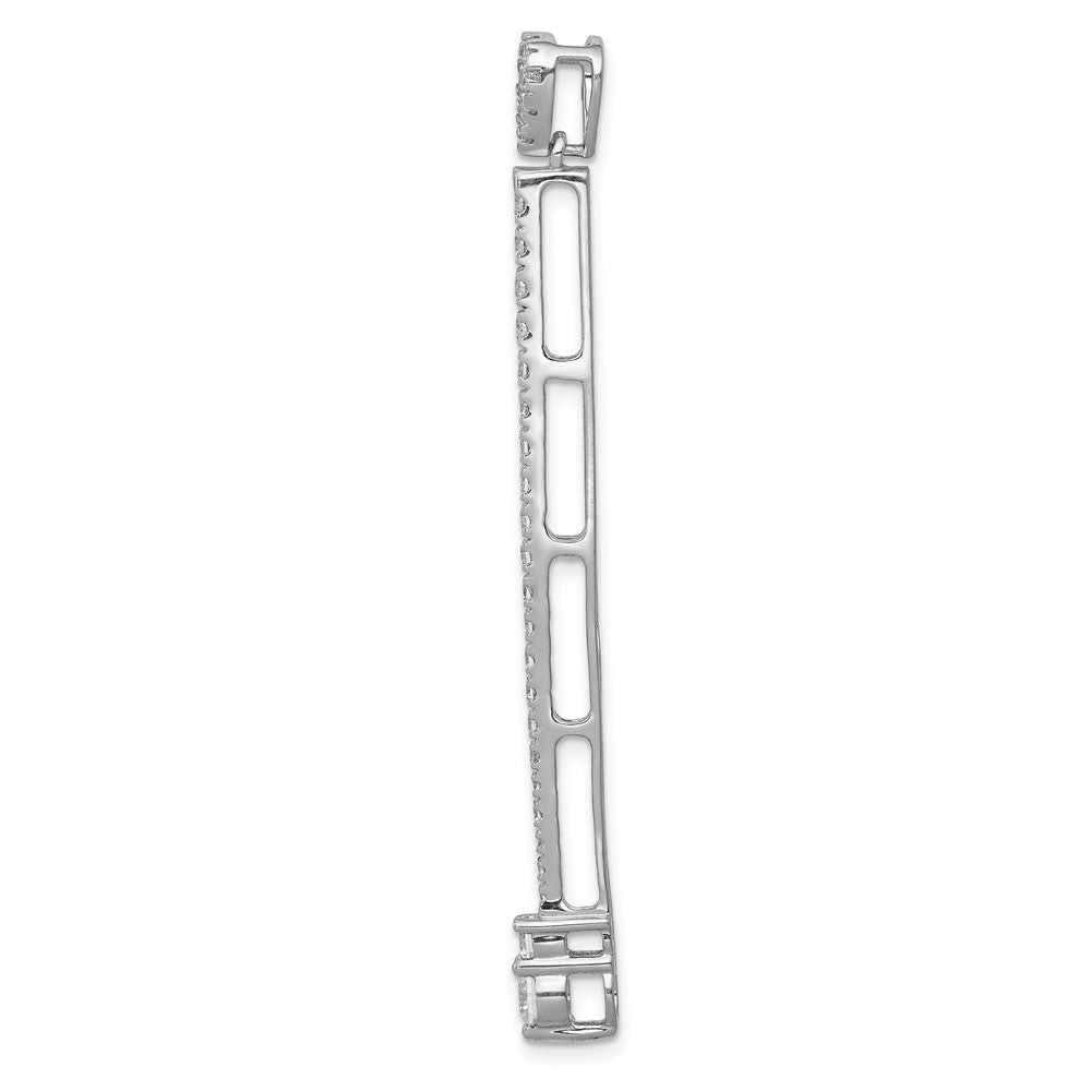 14k White Gold 1ct Lab Grown Diamond VS/SI+ G+ Fashion Bar Chain Slide