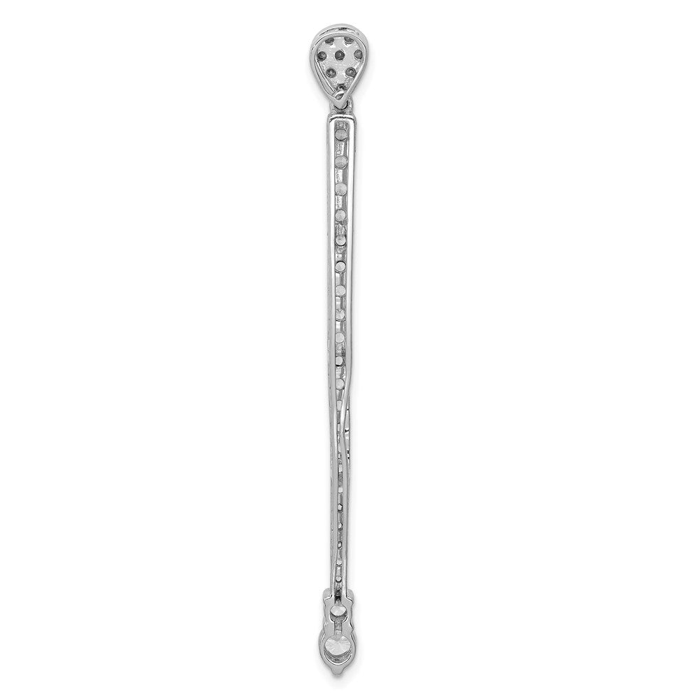 14k White Gold 1ct Lab Grown Diamond VS/SI+ G+ Fashion Bar Chain Slide