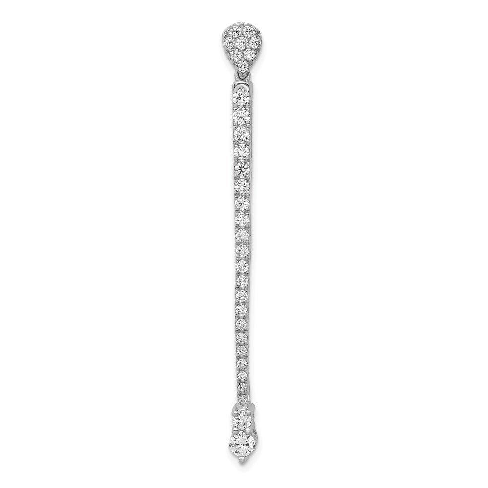 14k White Gold 1ct Lab Grown Diamond VS/SI+ G+ Fashion Bar Chain Slide