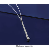 14k White Gold 1ct Lab Grown Diamond VS/SI+ G+ Fashion Bar Chain Slide
