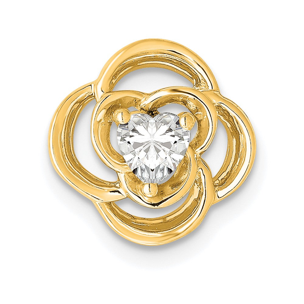 14k 1/4ct Lab Grown Diamond VS/SI+ G+ Comp Flower Chain Slide