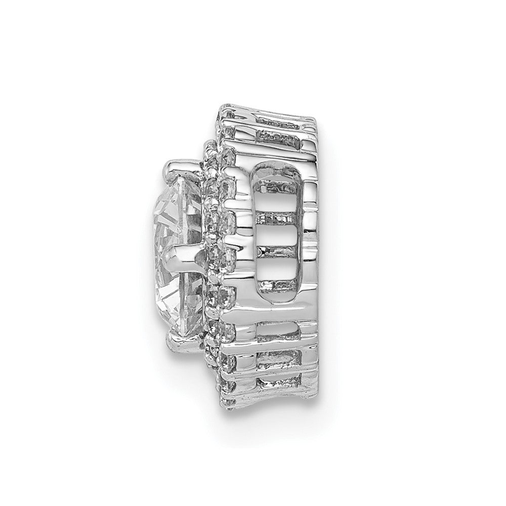 14kw 3/4ct Lab Grown Diamond VS/SI+ G+ Comp Halo Chain Slide
