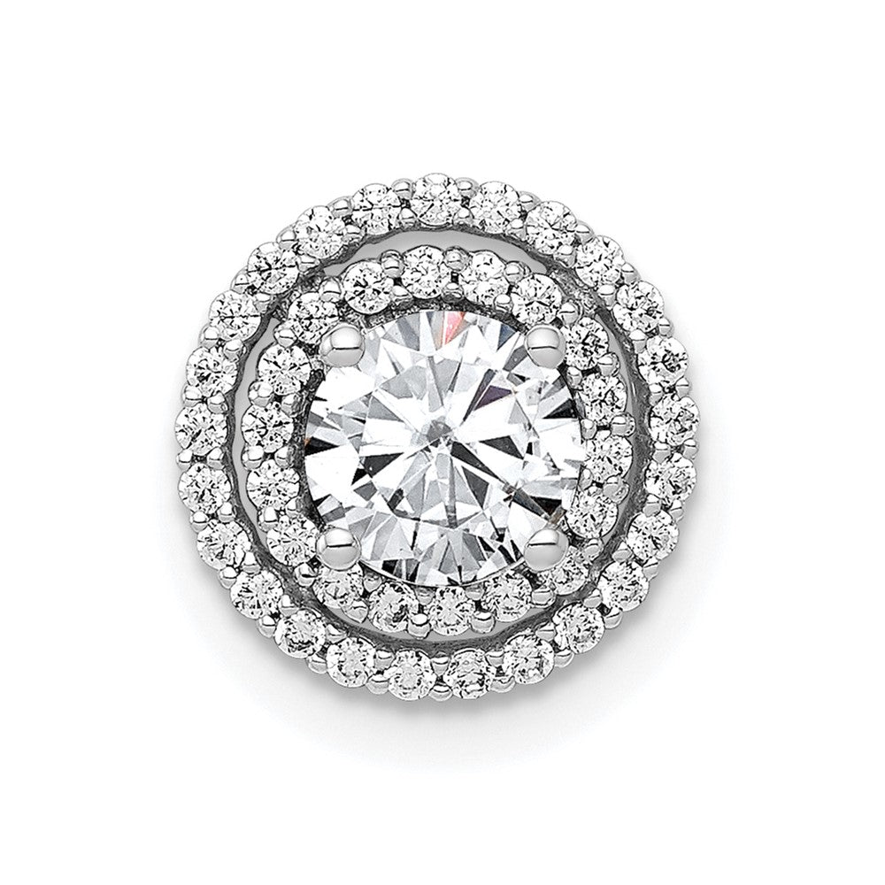 14kw 3/4ct Lab Grown Diamond VS/SI+ G+ Comp Halo Chain Slide