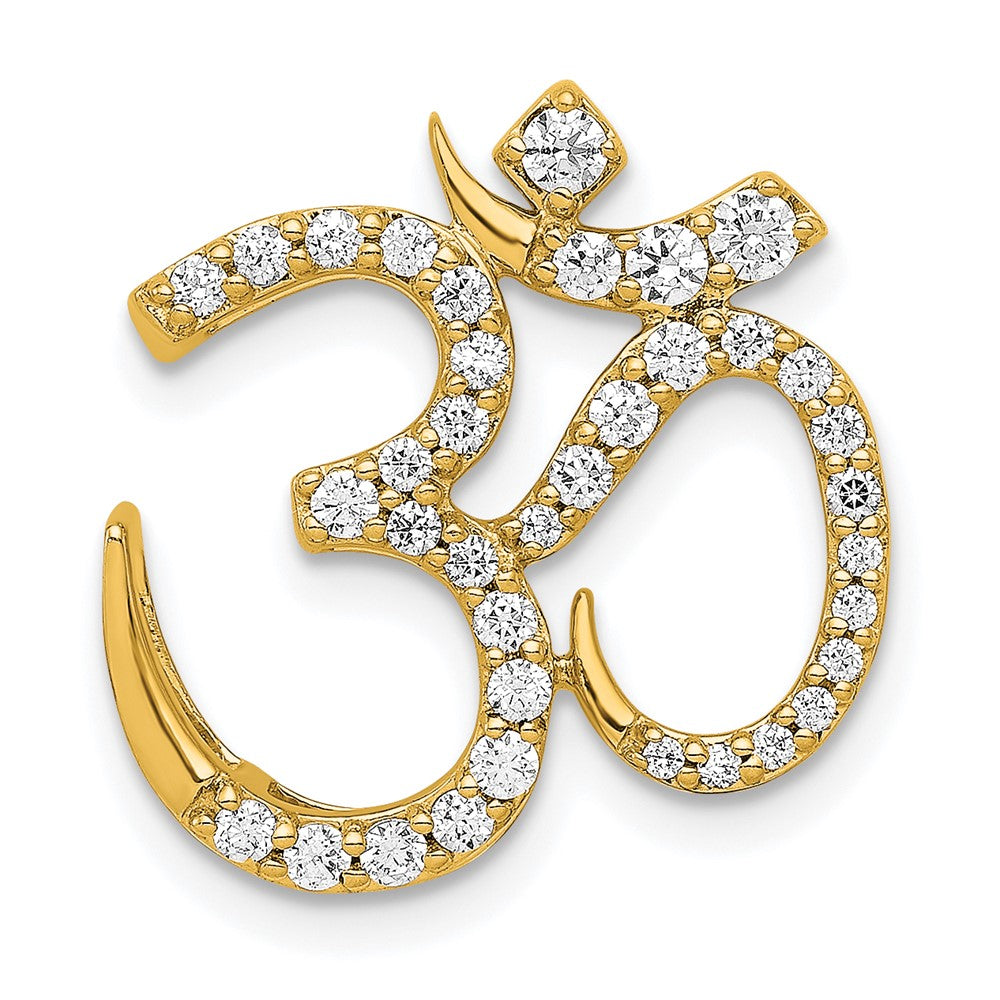 14k 3/8ct Lab Grown Diamond VS/SI+ G+ Comp Om Chain Slide