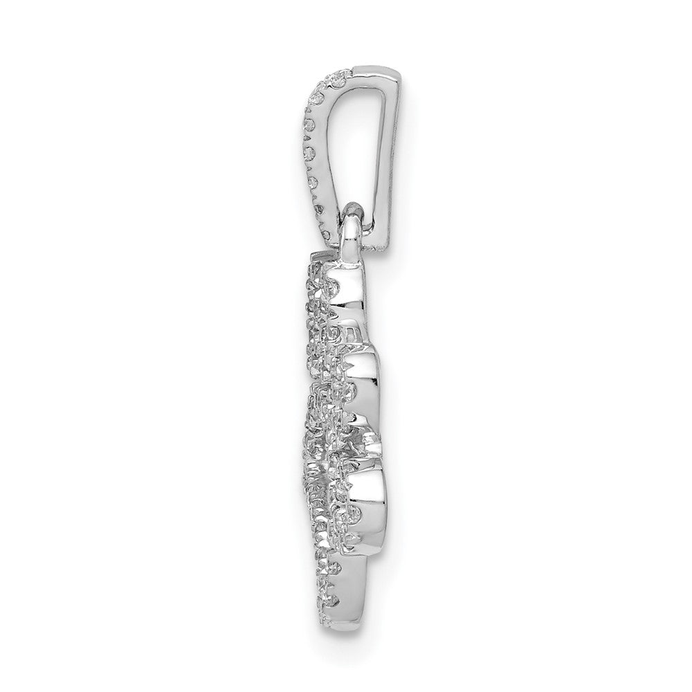 14k White Gold 1/4ct Lab Grown Diamond VS/SI+ G+ Comp Paw Print Pendant