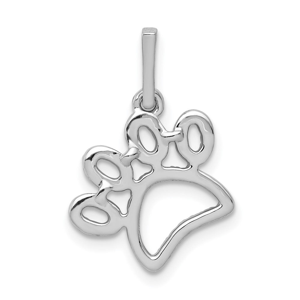 14k White Gold 1/4ct Lab Grown Diamond VS/SI+ G+ Comp Paw Print Pendant