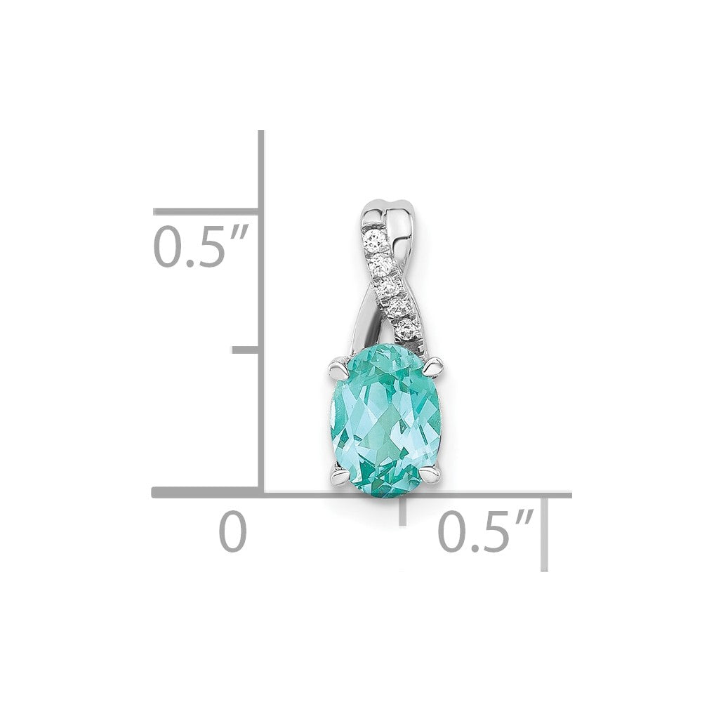 14kw .03 ct Lab Grown Dia VS/SI+ G+ & Cr Paraiba Teardrop Pendant