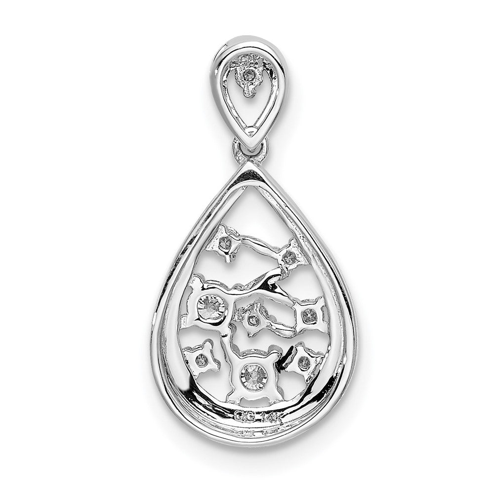 14kw 1/5ct Lab Grown Dia VS/SI+ G+ Comp Cluster Teardrop Pendant