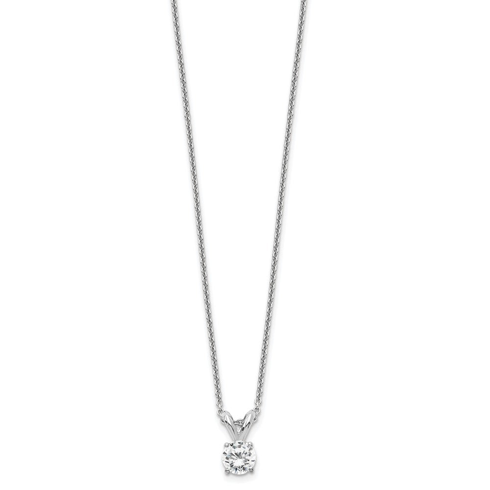 14kw 1/4ct Cert Lab Grown Dia VS+ F+ 4 Prong 18in Comp Solitaire Necklace