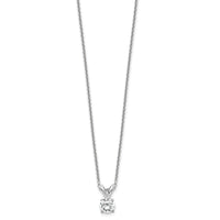 14kw 1/4ct Lab Grown Dia VS/SI+ G+ 4 Prong 18in Comp Solitaire Necklace