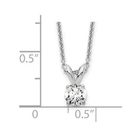 14kw 1/4ct Lab Grown Dia VS/SI+ G+ 4 Prong 18in Comp Solitaire Necklace