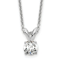 14kw 1/4ct Cert Lab Grown Dia VS+ F+ 4 Prong 18in Comp Solitaire Necklace
