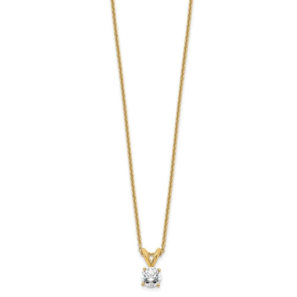 14k 1/3ct Cert Lab Grown Dia VS+ F+ Comp 4 Prong 18in Solitaire Necklace