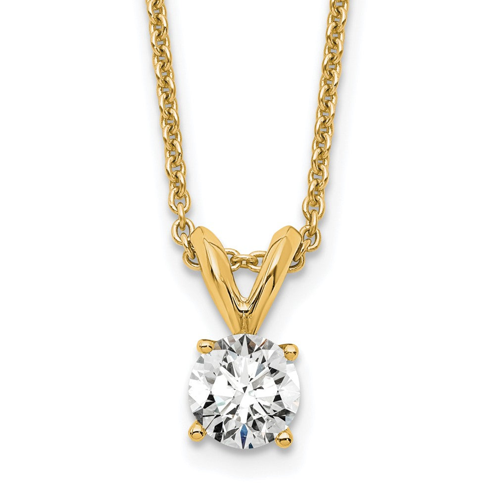 14k 1/3ct Cert Lab Grown Dia VS+ F+ Comp 4 Prong 18in Solitaire Necklace