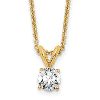 14k 1/3ct Cert Lab Grown Dia VS+ F+ Comp 4 Prong 18in Solitaire Necklace