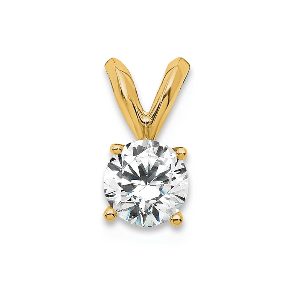 14k 1/3 ct Cert Lab Grown Dia VS+ F+ Round Comp 4 Prong Solitaire Pendant