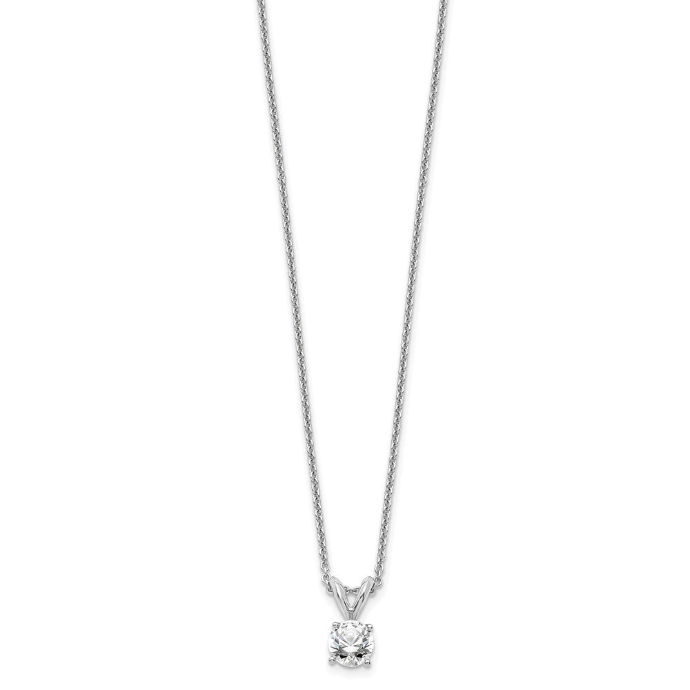 14kw 1/3ct Lab Grown Dia VS/SI+ G+ 4 Prong 18in Comp Solitaire Necklace